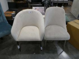 +VAT 2 beige coloured modern chairs on metal supports