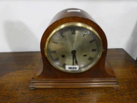 Mahogany cased mantle clock, the movement marked '174/38/107'