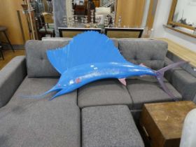 Large blue ornamental swordfish