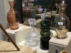 +VAT 4 various style glass vases in mixed colours