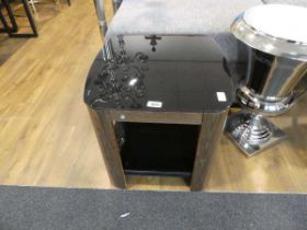 Black glass finish 2 tier side table