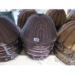 10 x 35cm. (14in.) brown rattan effect hanging baskets