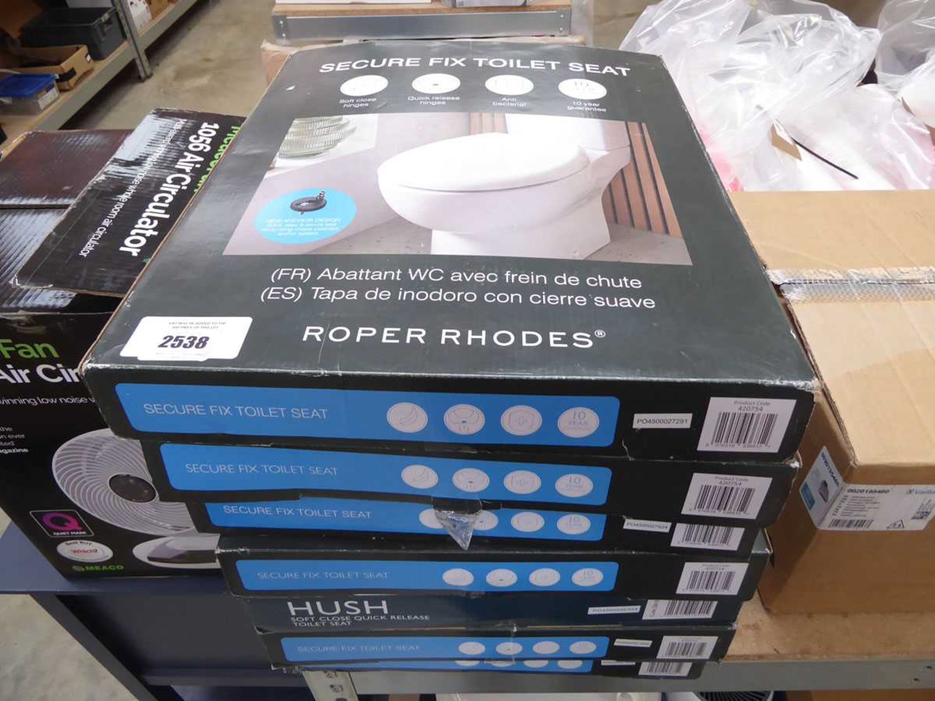 +VAT 7 Roper Rhodes SecureFix toilet seats with 700mm adjustable shower rod