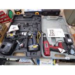 Cased Power Devil cordless drill with battery and charger with cased Mac Allister cordless drill