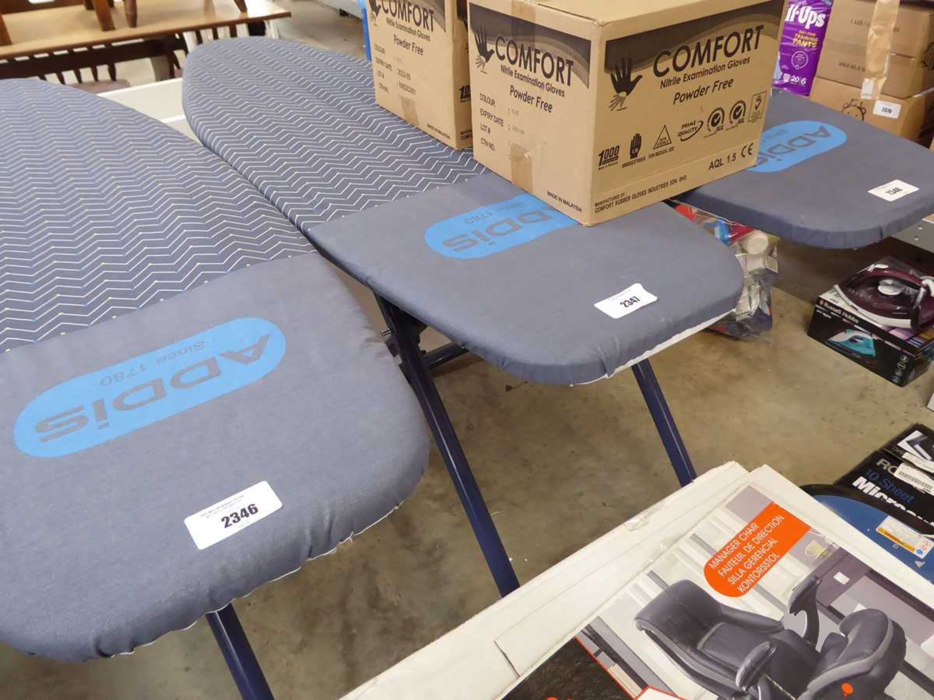 +VAT Addis blue covered collapsible ironing board