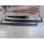 3 large manual saws