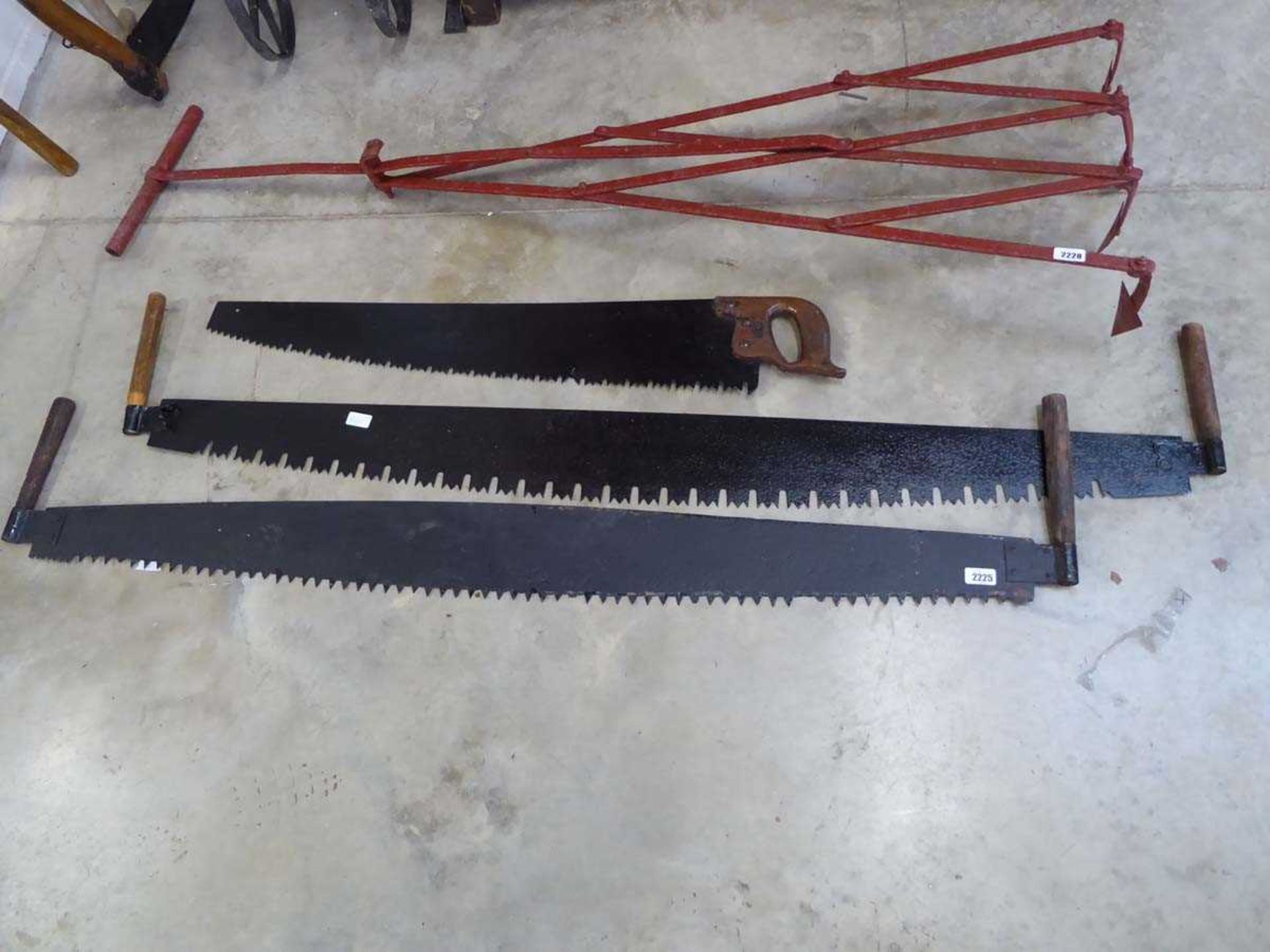 3 large manual saws