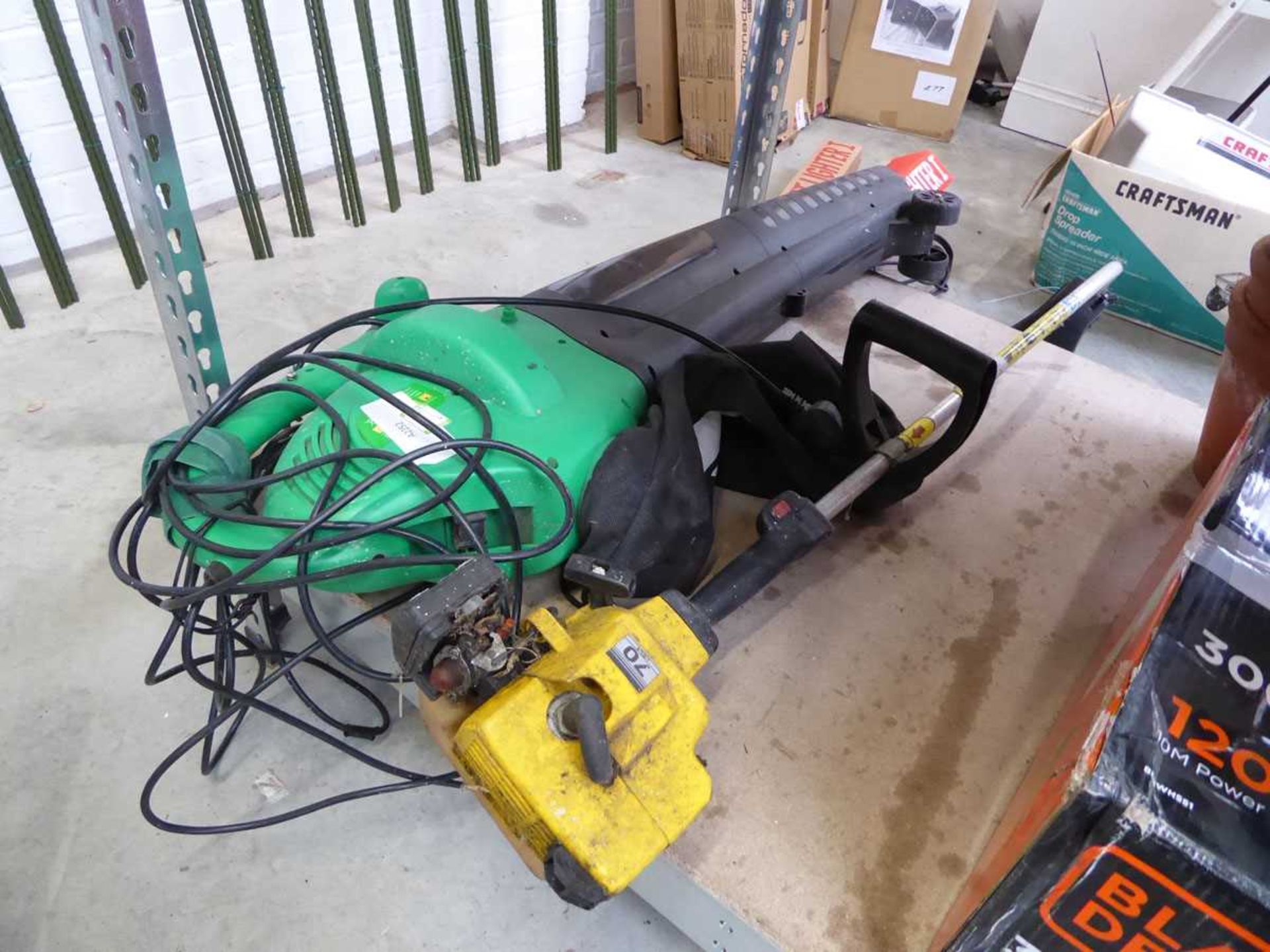 Mac Allister petrol bent arm strimmer with electric leaf blower