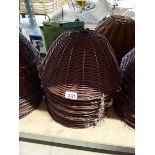 10 x 35cm. (14in.) brown rattan effect hanging baskets