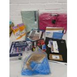+VAT Helix Oxford complete school stationery set, Cambridge jotter pads, pink expanding box file,