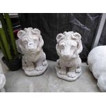 Pair of sitting lions