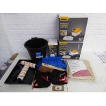 +VAT Bag containing mixed decorating and DIY incl. 2 boxed Wagnar wallpaper steamers, wood and metal