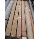 Box containing 4 packs of 15 piece gold coloured 2.7m carpet to door bars