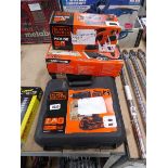 Cased Black & Decker cordless drill, together with a Black & Decker electric mouse sander and 2