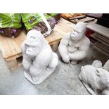 Pair of concrete gorillas