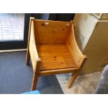 Pine panel seated chair