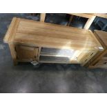 Modern light oak entertainment stand with 2 doors Some water damage