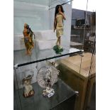 2 shelves containing Bradford Exchange American Indian collectible ornaments, to include the Eagle