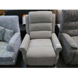 +VAT Modern light grey upholstered electric reclining easy chair