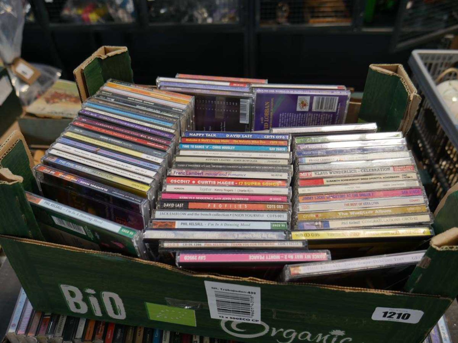 Crate of DVDs and 2 crates of CDs