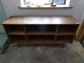 Mid century style teak effect open front sideboard