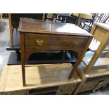 Dark oak single drawer side table