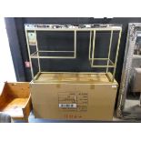 +VAT 1 boxed and 1 unboxed metal framed side tables with mirrored surfaces Unboxed unit has