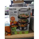 Salter 3 tier steamer with Daewoo 500W glass jug blender