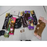 +VAT Selection of various hair extensions and wigs