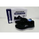 +VAT Boxed pair of mens Skechers memory foam trainers in black size 7