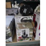 3 Salter digital soup makers (2 boxed and 1 unboxed) with Salter 3 in 1 blender set