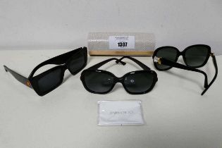 +VAT 3 pairs of Jimmy Choo designer sunglasses (one with case and cleansing cloth)