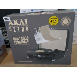 Akai retro briefcase turntable with built in speakers