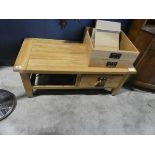 Modern light oak entertainment unit with 2 deep drawers Heavy water damage