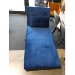 Modern blue suede chaise