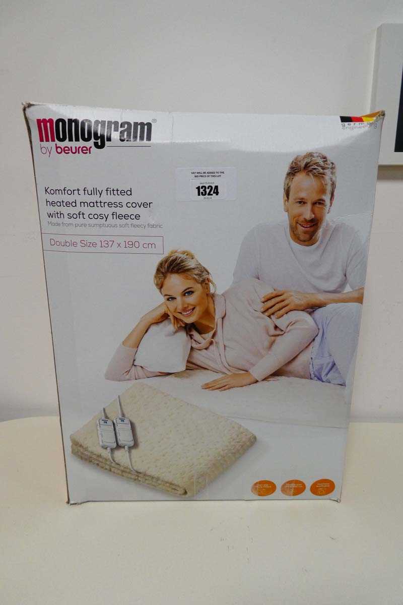 +VAT Monogram comfort fully fitted heated mattress cover (double size 137x190cm)