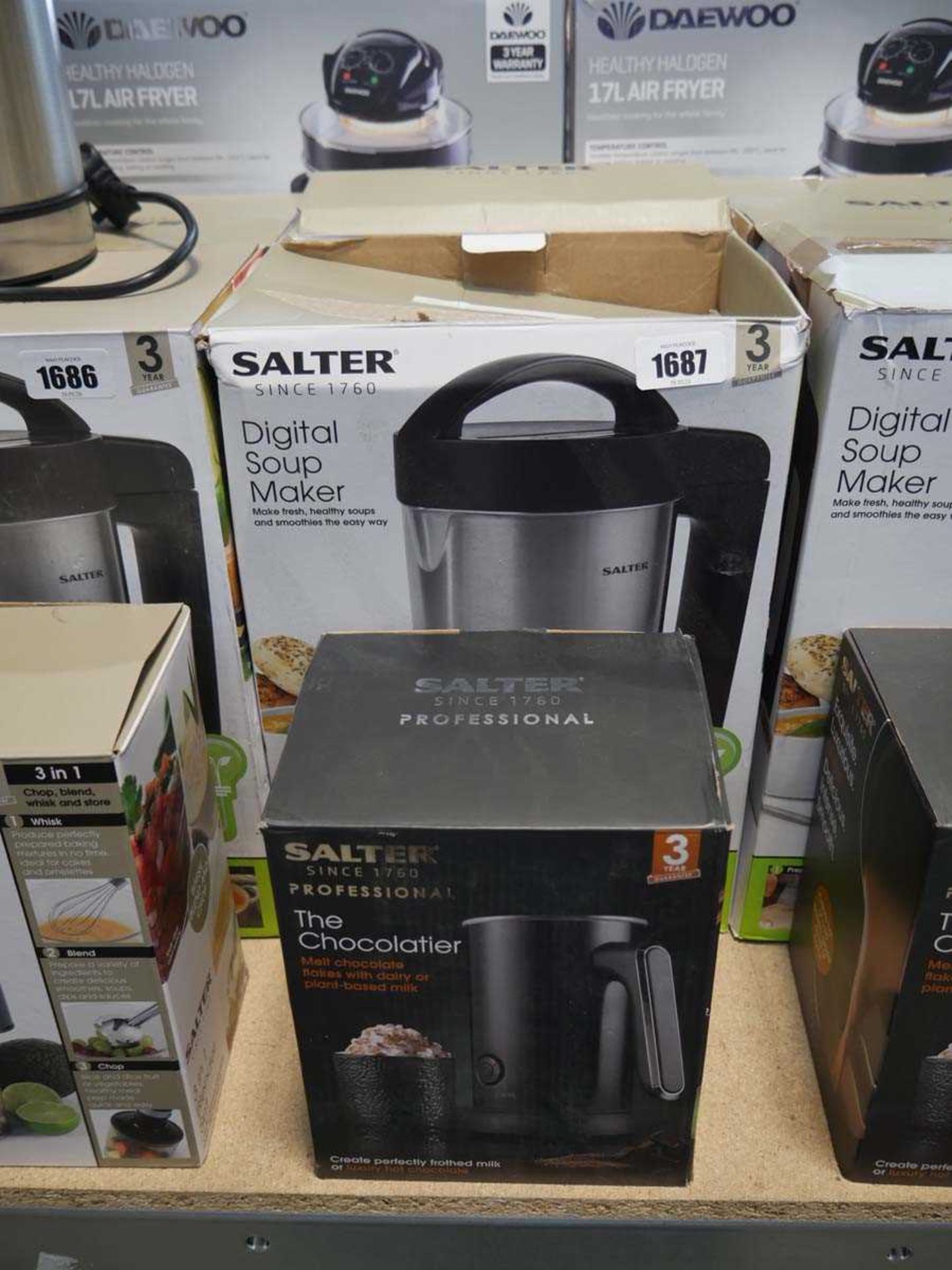 2 Salter digital soup makers with Salter The Chocolatier