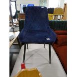 Modern blue diamond stitch upholstered dining chair