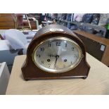 Dark oak cased mantle clock