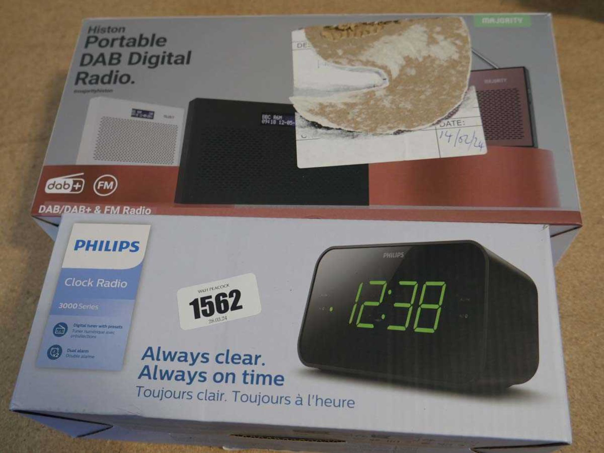 Philips clock radio 3000 series with Histon portable DAB digital radio