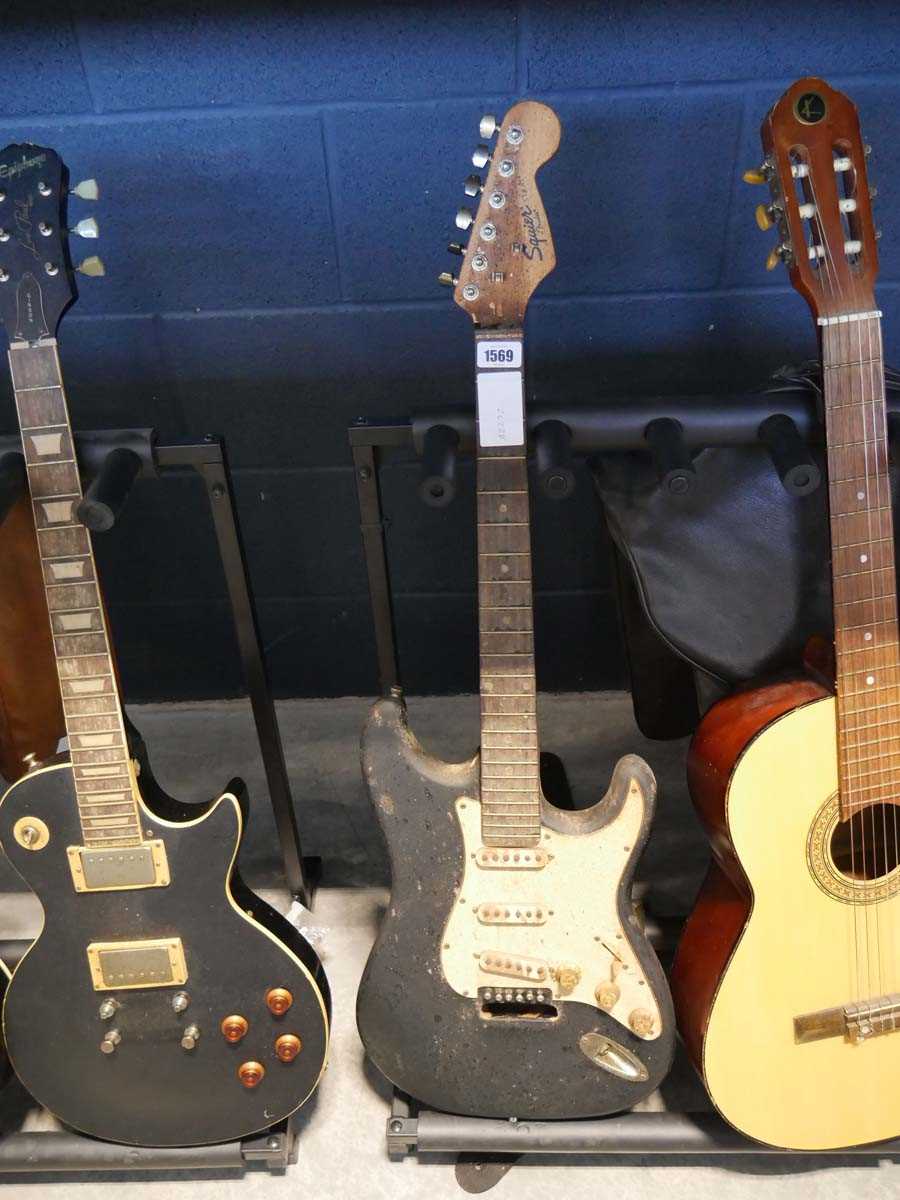 5 various guitars (all in need of restoration) incl. acoustic guitar, Fender electric guitar (no - Image 5 of 6