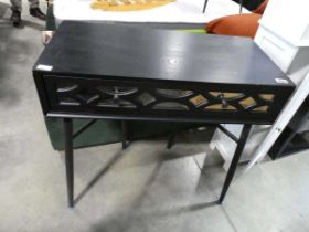 Modern black mirror front single drawer side table