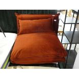 Modern dark orange upholstered bedroom chair