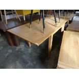 Modern light oak effect dining table