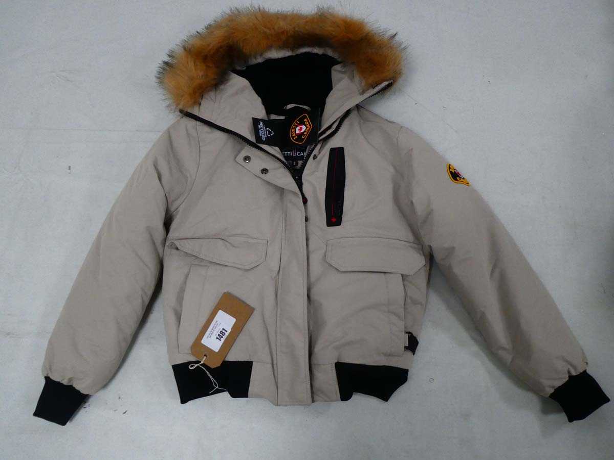 +VAT Zavetti Canada gabellia hooded bomber jacket in ecru size small