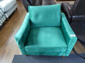 +VAT Modern bright green suede upholstered easy chair