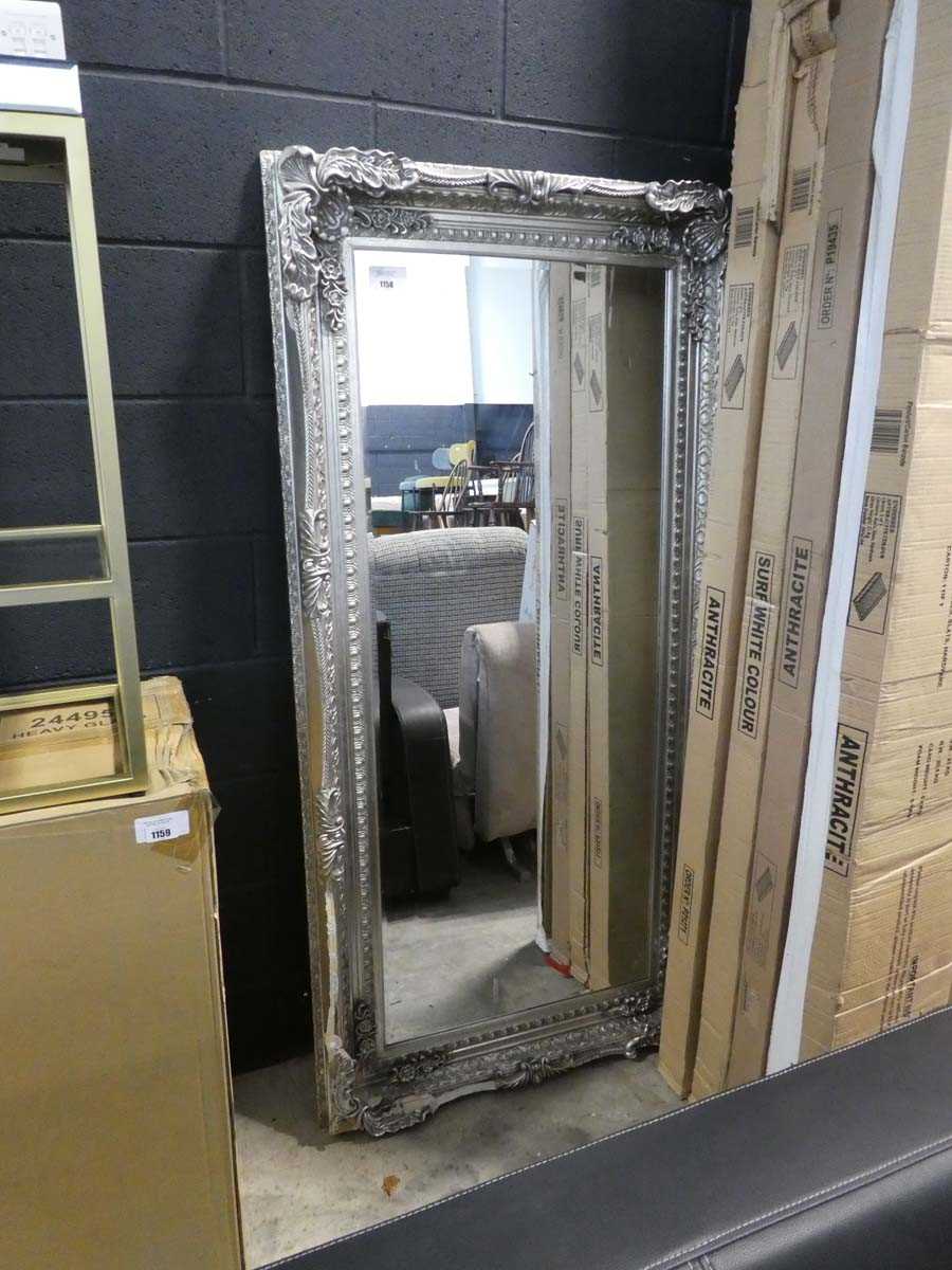 +VAT Large silver framed gallery type mirror