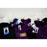 Mixed bag of childrens clothing to include party dresses, parka coat, loungewear, gloves ect.