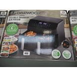 Boxed Daewoo double drawer 9L air fryer