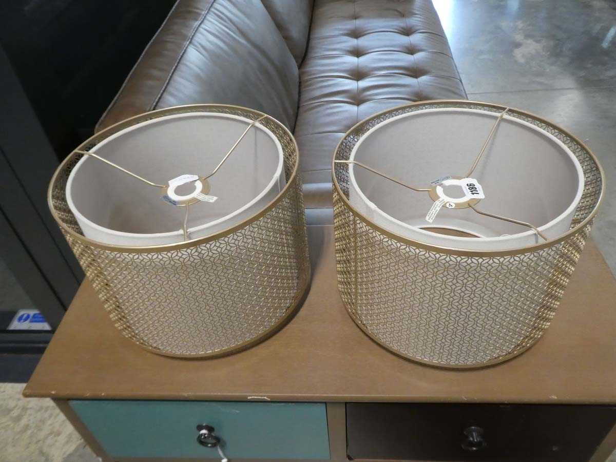 Modern pair of cylindrical metal light shades